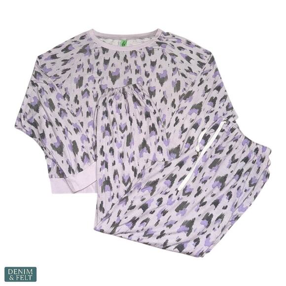 Honeydew Star Seeker Whisper Ikat Lounge Pajama Set Cozy Brushed Jersey Med NEW - Picture 4 of 12